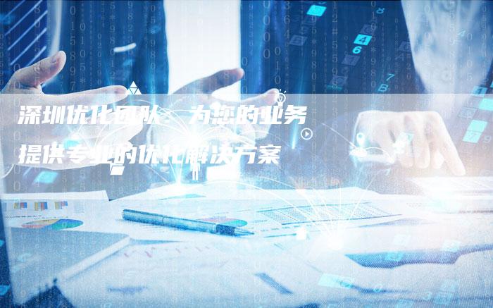 深圳优化团队：为您的业务提供专业的优化解决方案